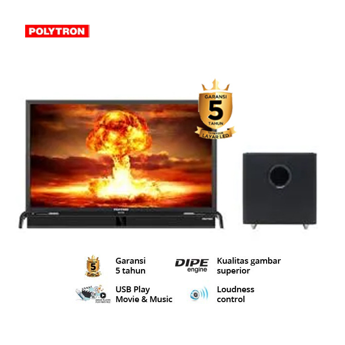 Polytron Cinemax Soundbar LED TV 50" - 50B8750